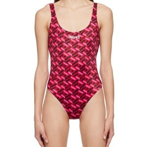 Brand New Authentic Versace Red ‘La Greca’ Swimsuit